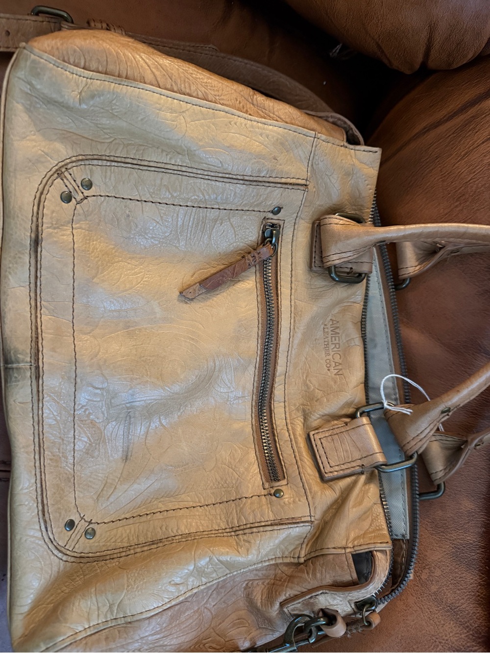 Women’s  Tan Leather Tote Bag